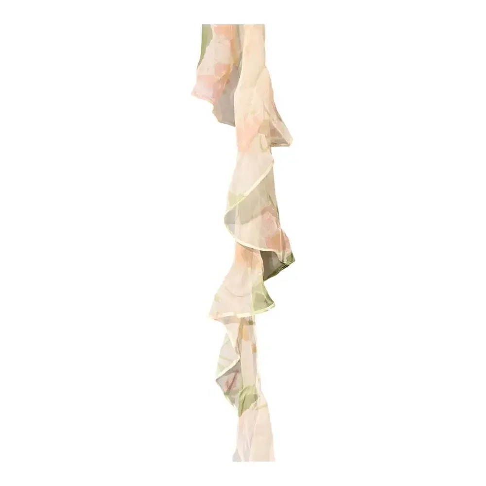 Elizabeth Gilette Chic Floral Print Silk Scarf